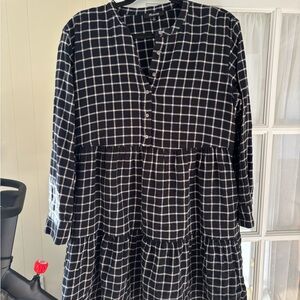 Madewell Plaid Black and White dress